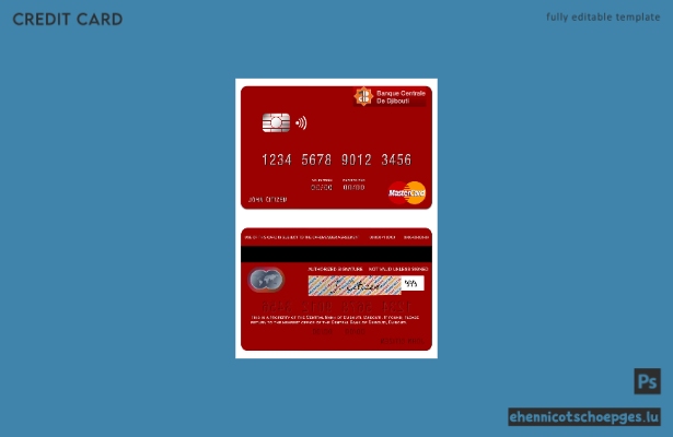 Beispielvorschau der Mastercard der Zentralbank von Dschibuti